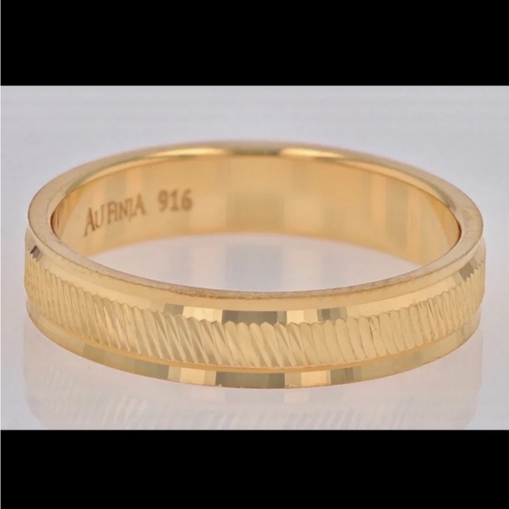 22k AU FINJA DIAMOND CUT BAND FROM THE UAE 🔥 SAUDI GOLD